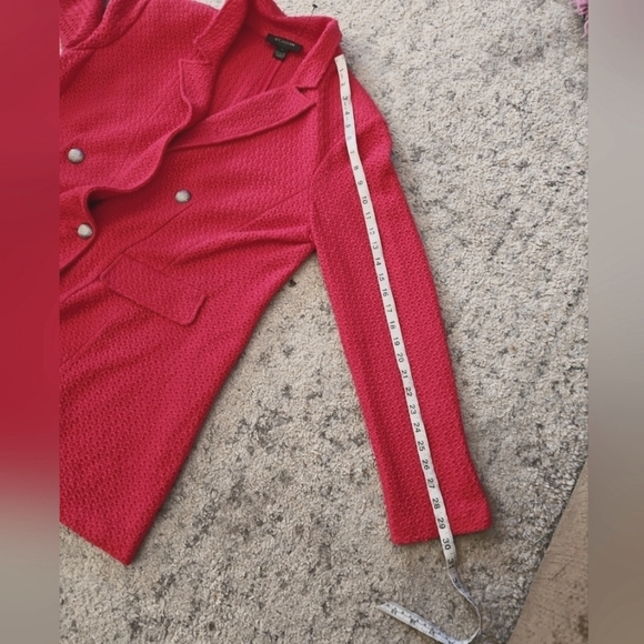 St. John Womens Red Wool Blend Boucle Designer Blazer Jacket 14 - Picture 15 of 15